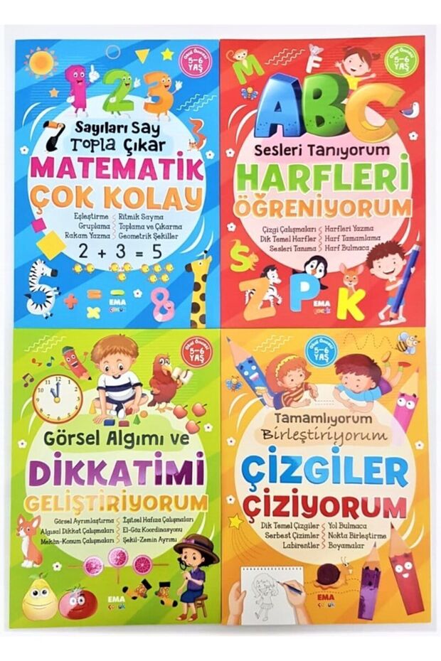 Okul Öncesi Eğitim Seti 5-6 Yaş 4 Kitap *yeni*.