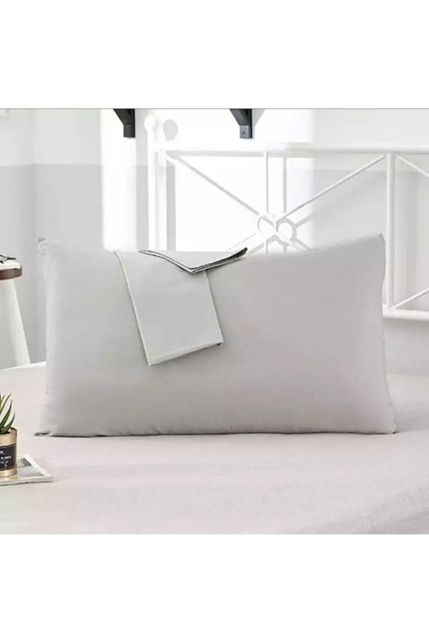 Gray Colored Cotton Fabric Pillow Case with Cover (2 PCS) 50 X 70 Cm