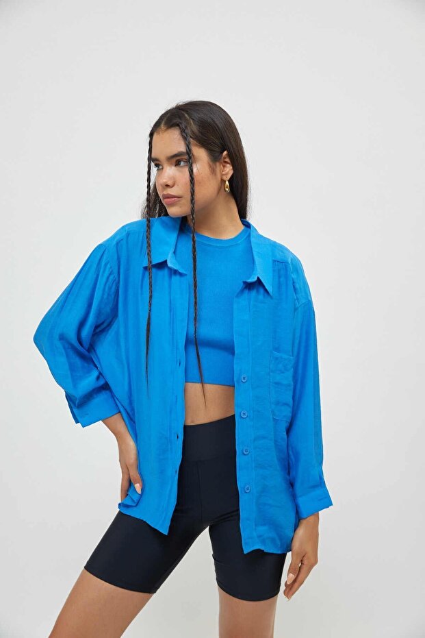 Mavi Salaş Gömlek - 2