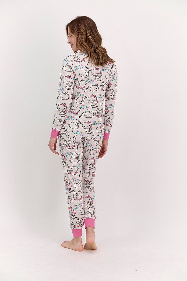 Lisanslı Bejmelanj Kadın Pijama Takımı - 5