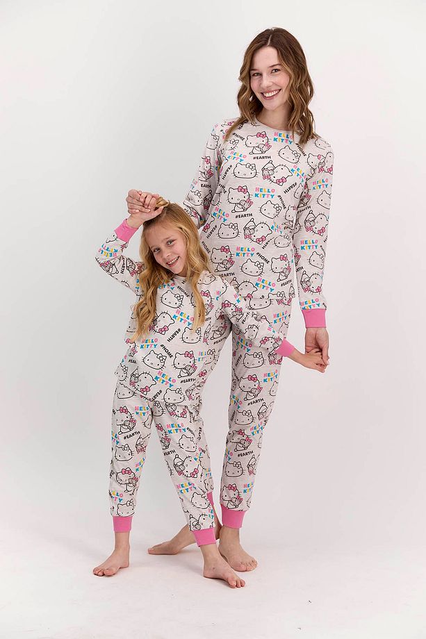 Lisanslı Bejmelanj Kadın Pijama Takımı - 6