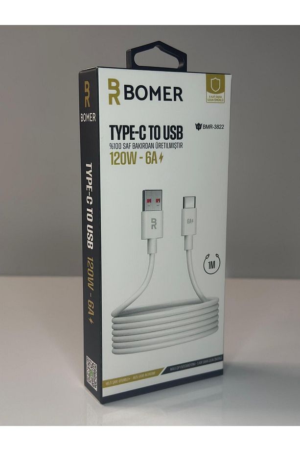 ŞARJ TYPE-C to USB 120 W 6A 1 METRE BOMER Hızlı Şarj Kablosu - 2