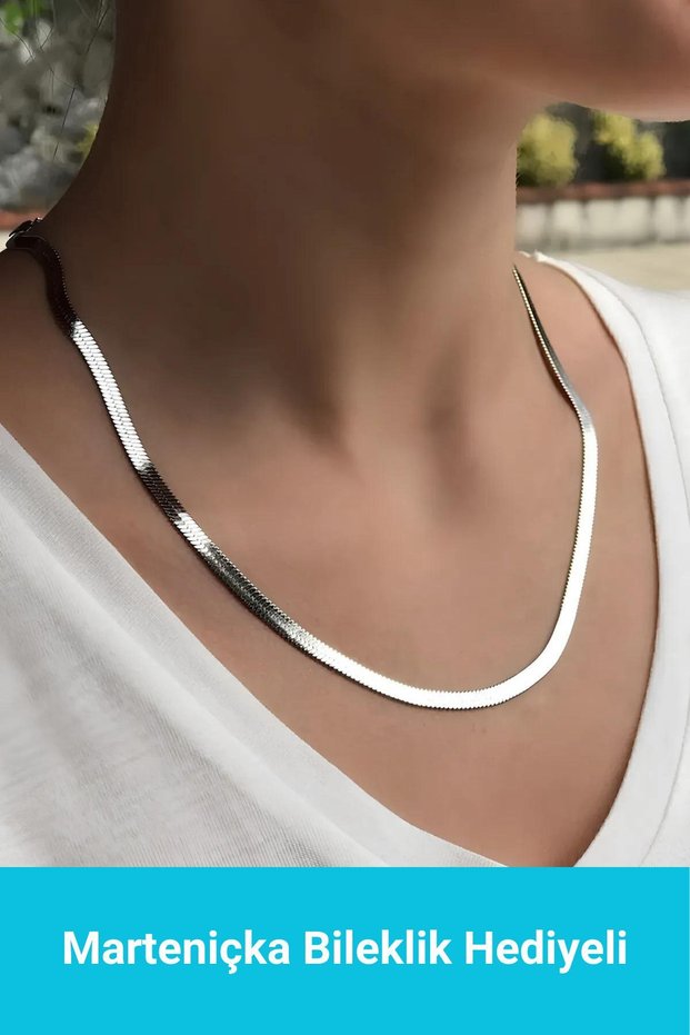Steel Italian Chain Necklace |   316L Steel - No Tarnish |   Silver Color