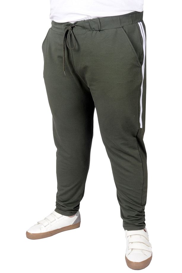 Mode Xl Büyük Beden Eşofman Altı Darpaça Stripe 22509 Haki - 1
