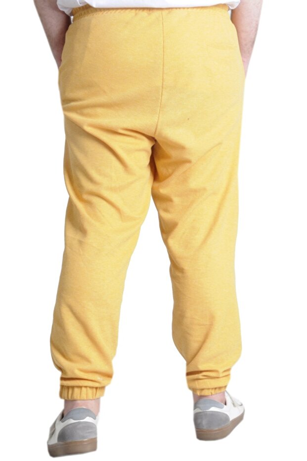 Mode XL Eşofman Altı Lastikli Paça Waffle 23501 Hardal - 4