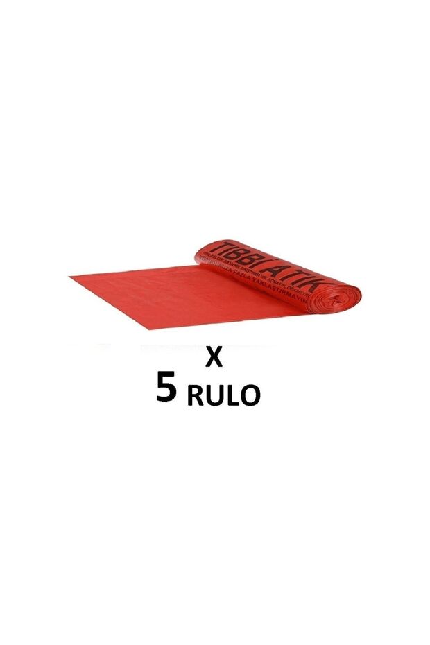 810 gram Tıbbi Atık Baskılı Jumbo Boy ( 80x110 Cm ) Çöp Poşeti 5 Rulo 10*5=50 Adet - 1