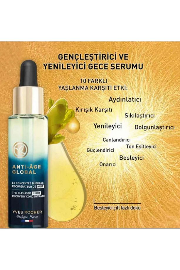 Gece Serumu - Yenileyici Yaşlanma Karşıtı Bitkisel Kök Hücre Bakımı / Anti-Age Global 30ml - 3