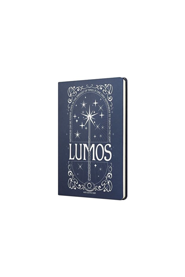 Harry Potter Lumos - دفتر ملاحظات بوتيك مكون من 80 ورقة مخطط باللون الأزرق الداكن