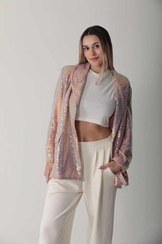 Oversize Payetli Ceket - 6