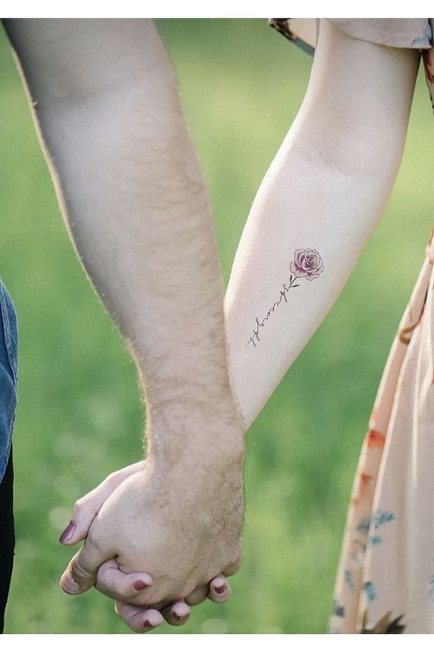 Unisex Renkli Çiçek Ve Gül Geçici Dövme CD385 - 1