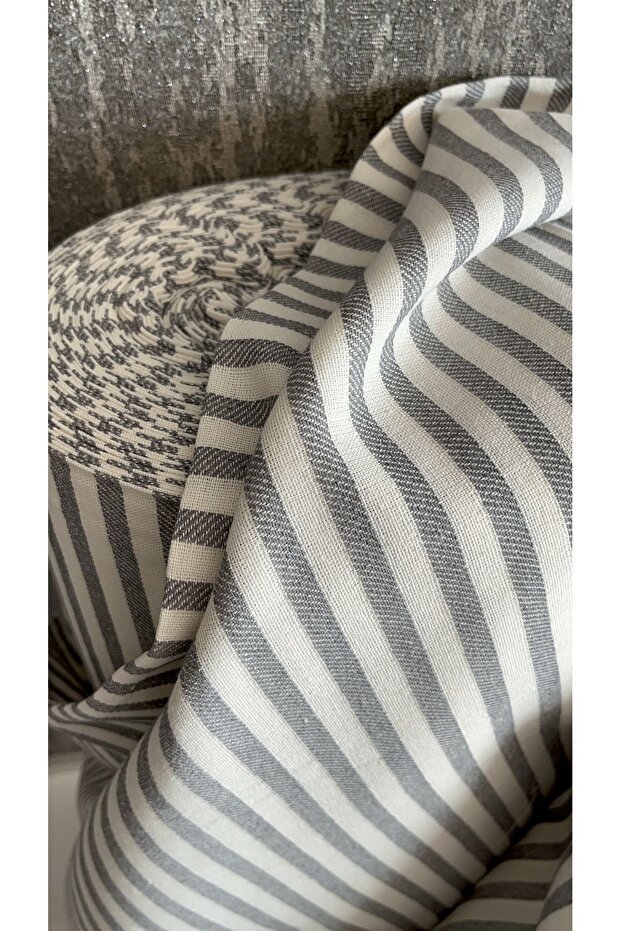 Striped Linen Fabric- Washed Striped Linen 100x230 cm
