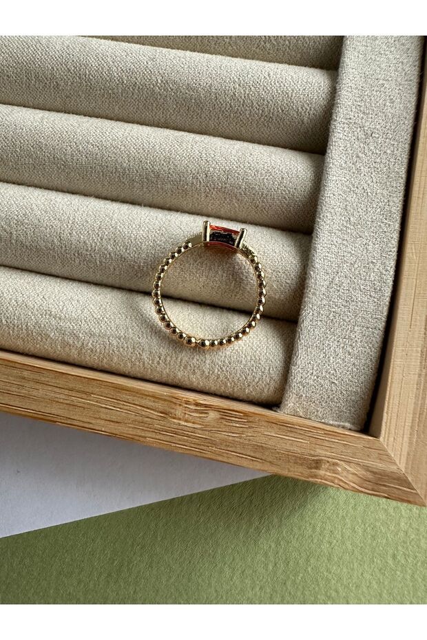 خاتم برتقالي صغير متموج - 3