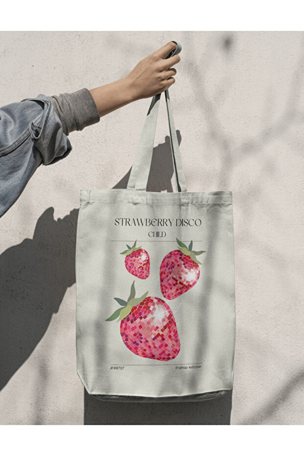 Strawberry Disco Ball Pink Disco Club Cloth Bag Tote Bag