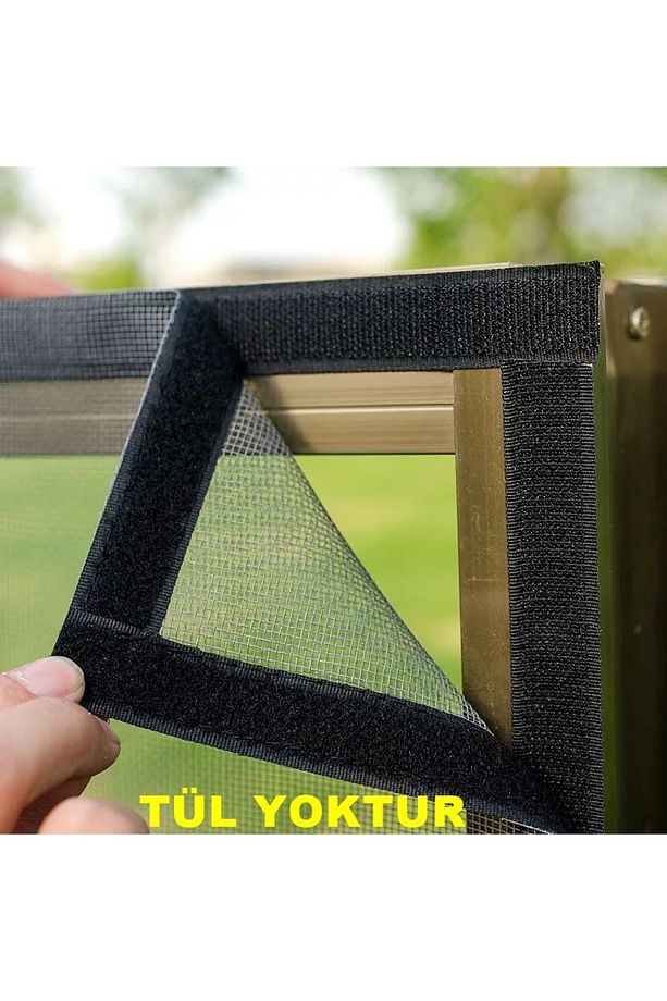 5 Mt Yedek Cırtbant Tül Sineklik Cırt Bandı Yapışkanlı Siyah Cırt Bant 2 Cm Genişlik(TÜL YOKTUR) - 1