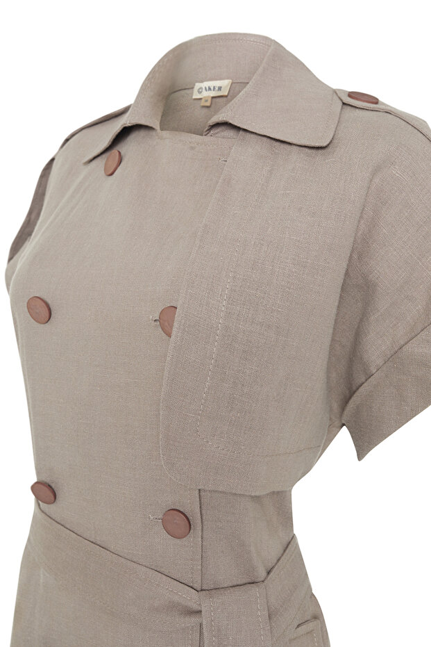 Apoletli Keten Yelek - 2