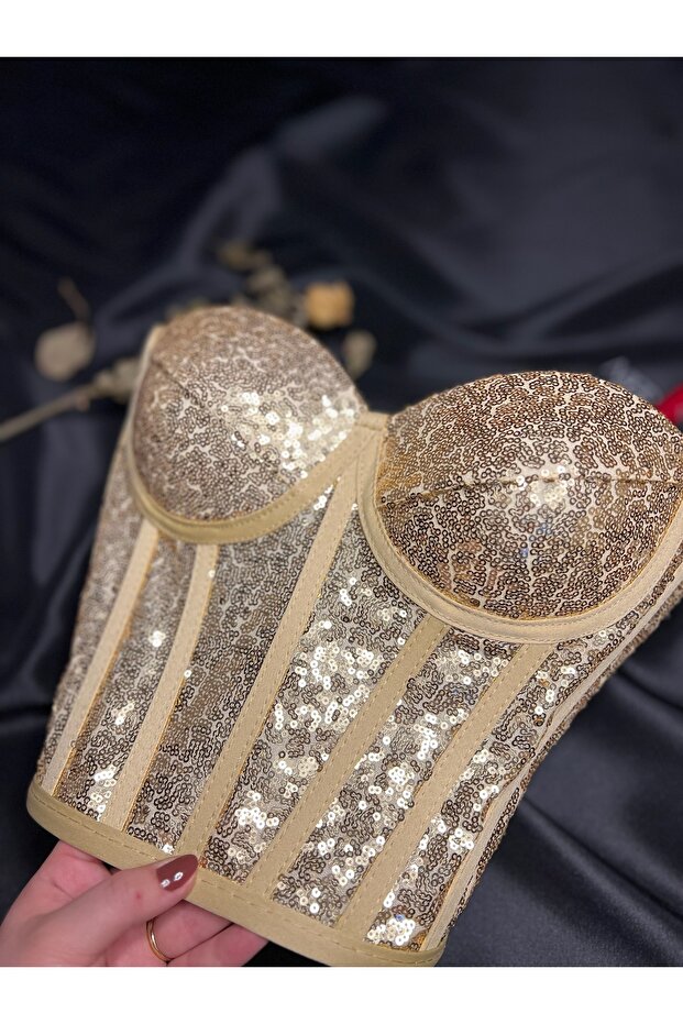 Pullu Payetli Büstiyer - 2