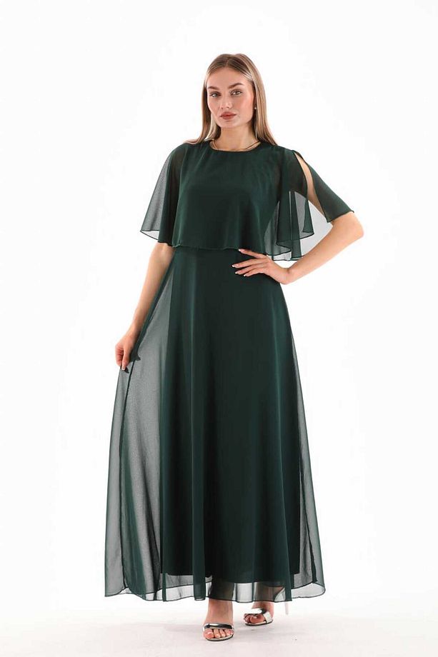 DÜZ BLERO ŞİFON ELBİSE - 6