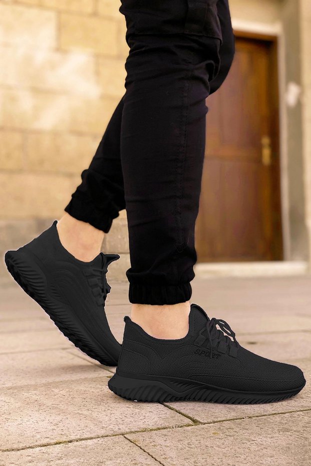 Black Ultra Light Knitwear Sports Shoes