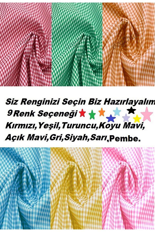 Gökkuşağı Renkleri 9 Renk Seçeneği Farbela+2 Kanat Fon Perde(en X Boy) - 7