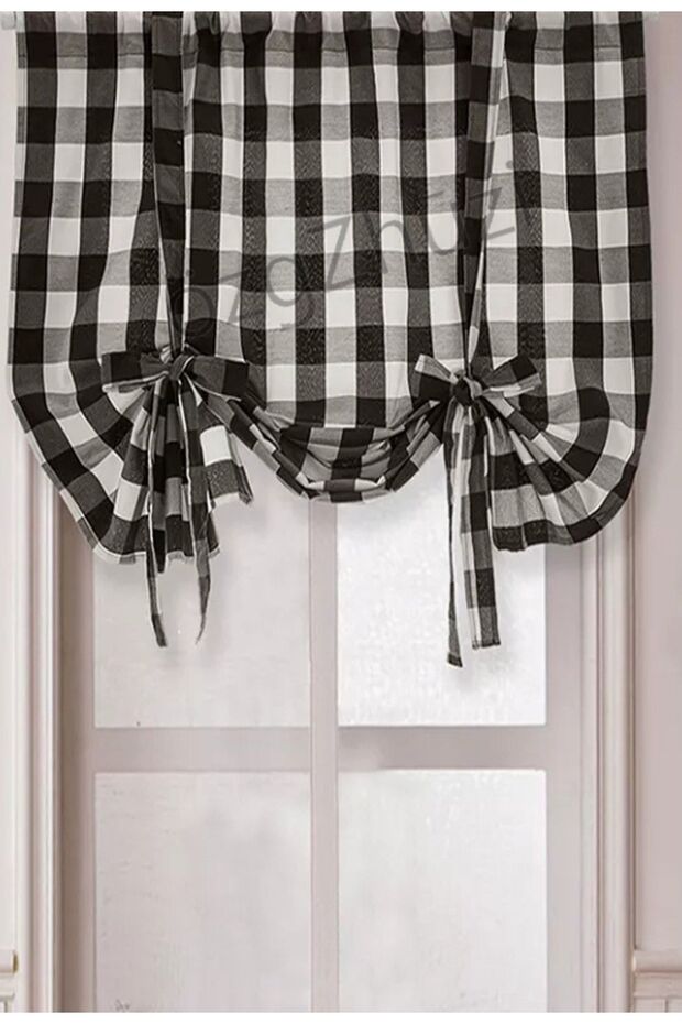Rustic Pipe Interlocking Single Background Curtain Black_white Elegance (width X Length) - 7