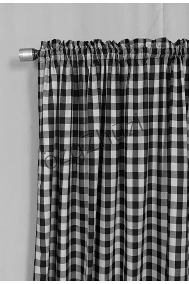 Rustic Pipe Interlocking Single Background Curtain Black_white Elegance (width X Length) - 2