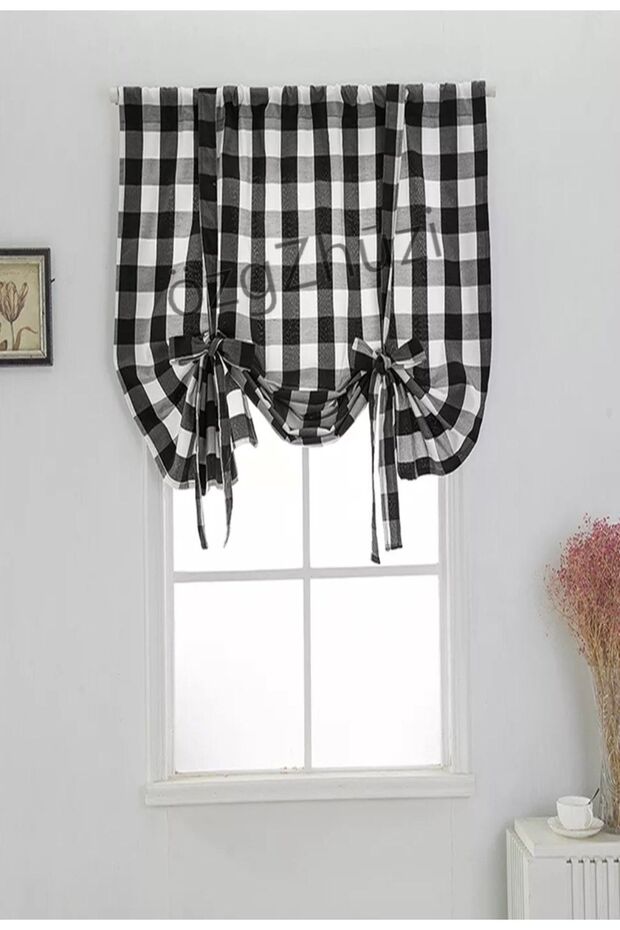 Rustic Pipe Interlocking Single Background Curtain Black_white Elegance (width X Length) - 6