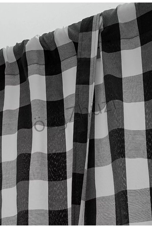 Rustic Pipe Interlocking Single Background Curtain Black_white Elegance (width X Length) - 4