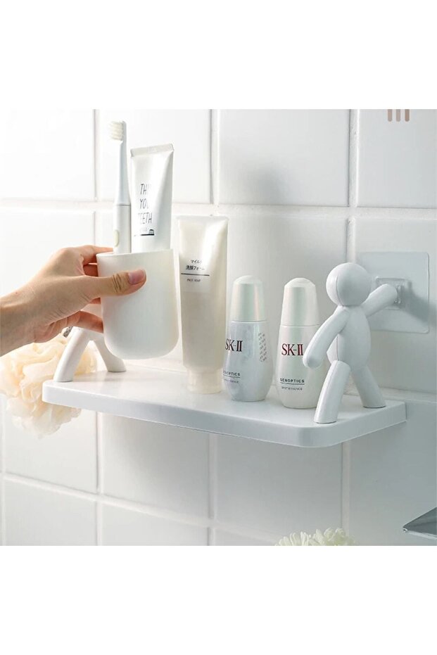 Yapıskanlı Çöp Adam Şeklinde Organizer Duvar Raf (1 ADET) - 7