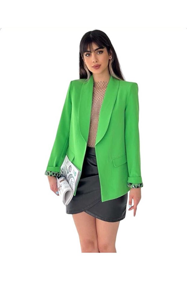 Foldable Sleeve Blazer Jacket - Buttonless, Pocketed and Lined - 1