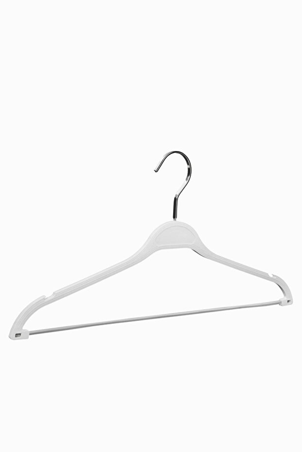10-Piece Dbl 40cm Wooden Look Filled Bh Plastic Set Hanger