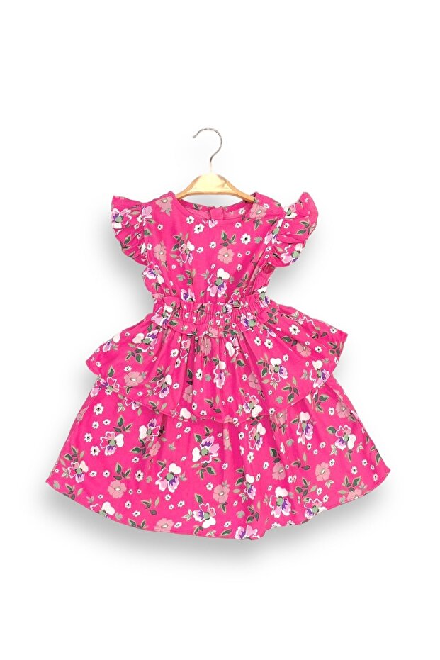 GIRL'S FLOWERY Ruffle Dress