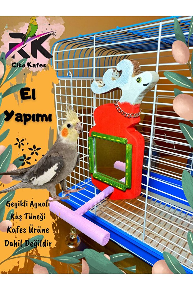 Deer Model Mirrored Bell Bird Perch
