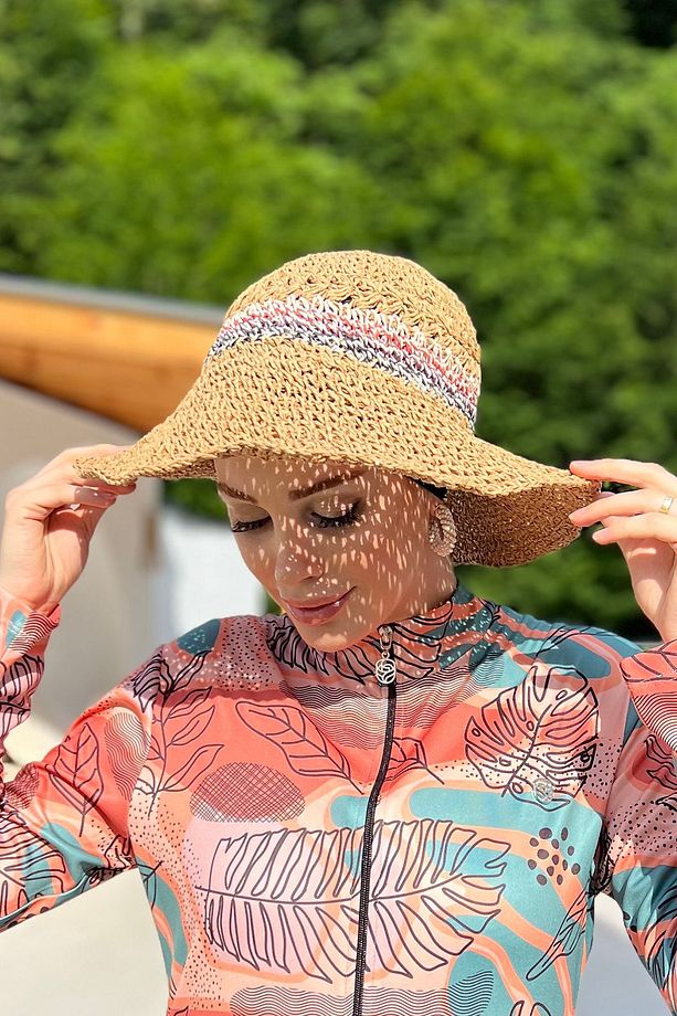 El Örgü Hasır Şapka RŞ-85 Camel - 5