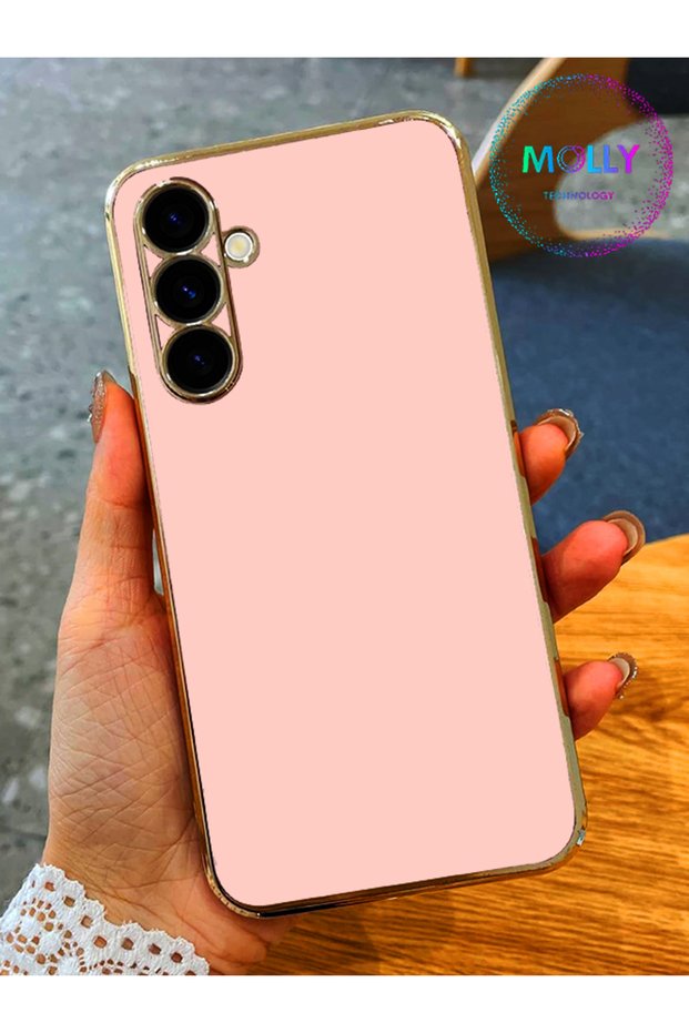 Luxury Silicone Case for Samsung Galaxy A34 with Rose Edges Gold Detail