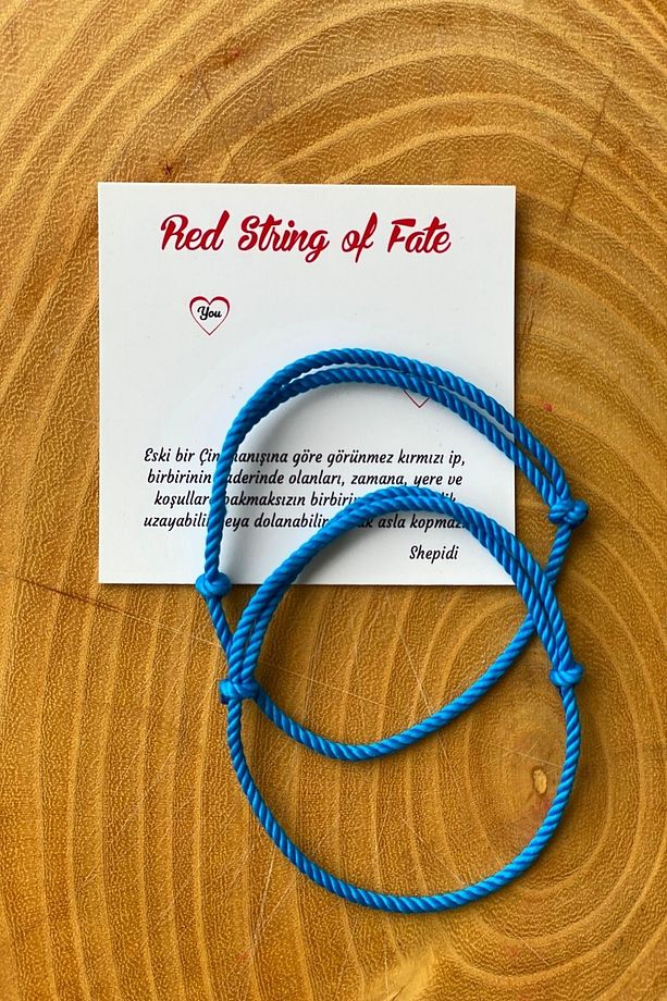 2'li  Red String Of Fate Kabala Uzakdoğu Inanış Dilek Şans Bilekliği - 1
