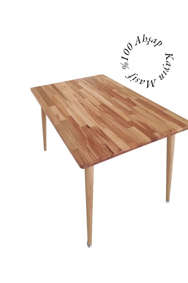 Yemek Masası %100 Ahşap Kayın Masif 80*120 cm - 1