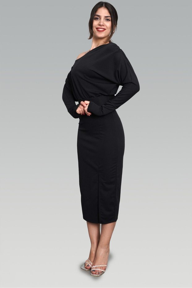 Crepe Configi Dress - With Guipes and Belt