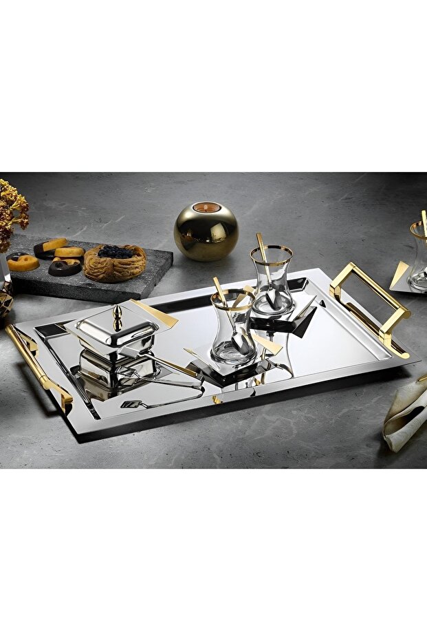 Tiamo Avons Gold 40 Piece Tea Set 304 Quality Stainless Steel