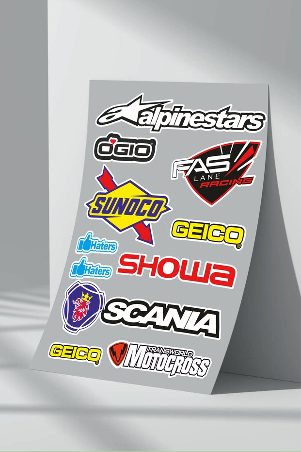 Sponsor Motorcycle Bicycle Vehicle Sticker Set (16)