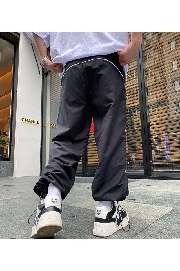 Şeritli paraşüt pantolon - 3