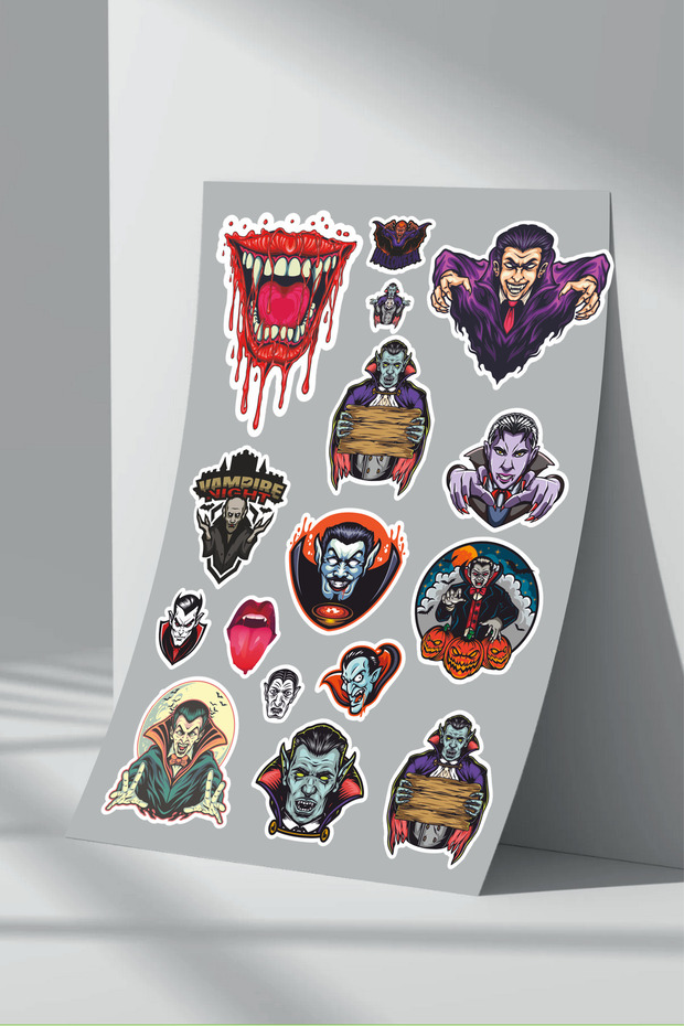 Vampire Patterned Sticker Set - 1