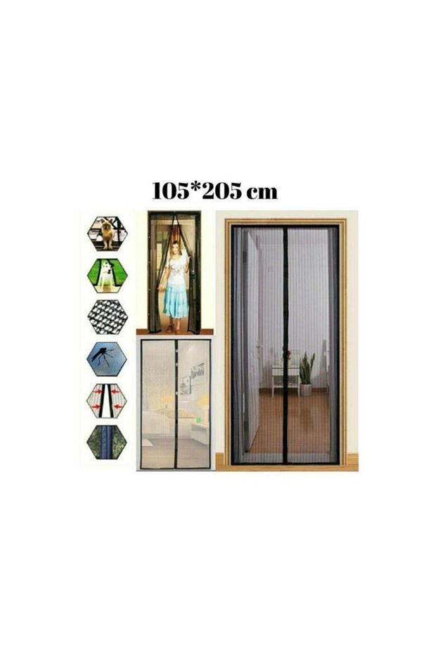 105x210cm Mıknatıslı Pratik Manyetik Siyah Kapı Sinekliği Tülü sinekleri dışarıda temiz havayı içeri - 2