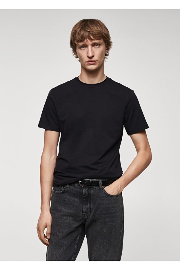 Pamuklu Streç Tişört - 1