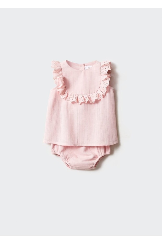 Flounced Cotton Dress and Panties