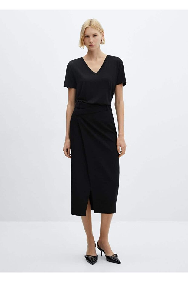 V yakalı tişört - 2