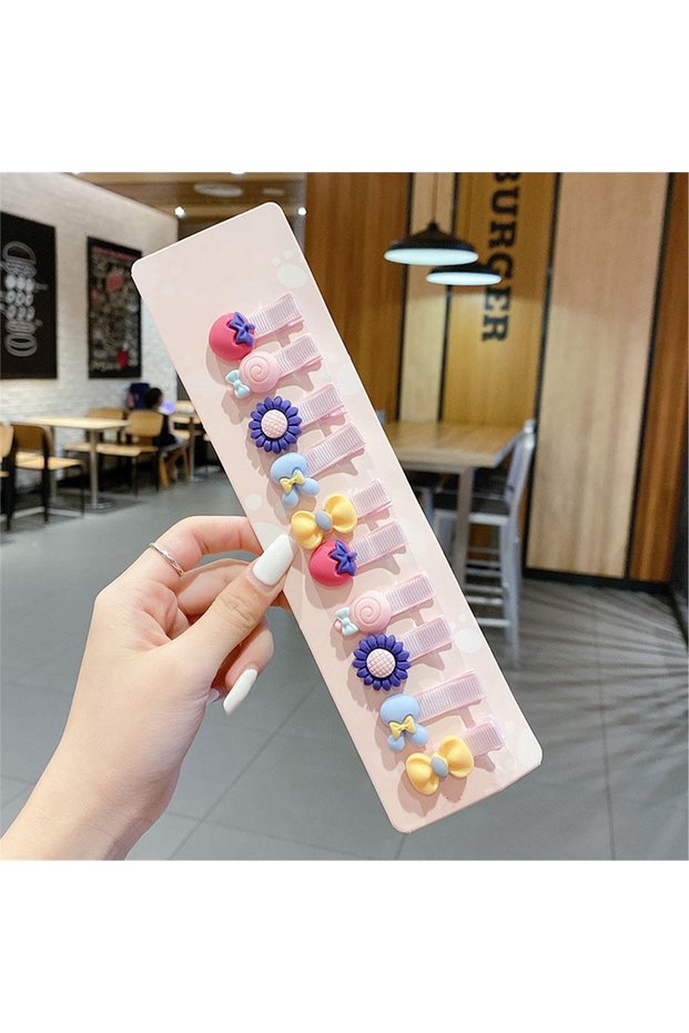 So-much New Season Baby and Child 10-Piece Cute Side Collet Buckle Set-3