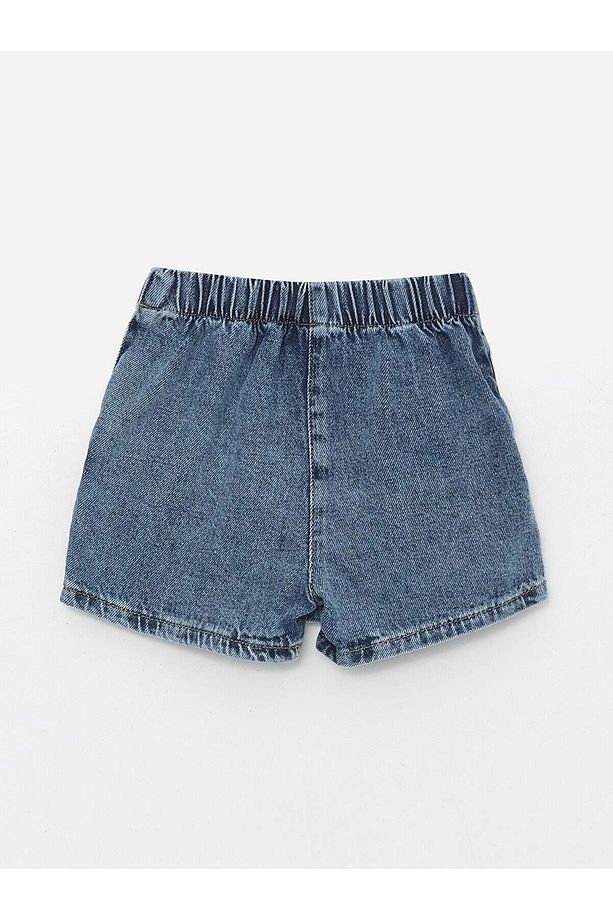 LCW baby Beli Lastikli Kız Bebek Jean Şort Etek - 3