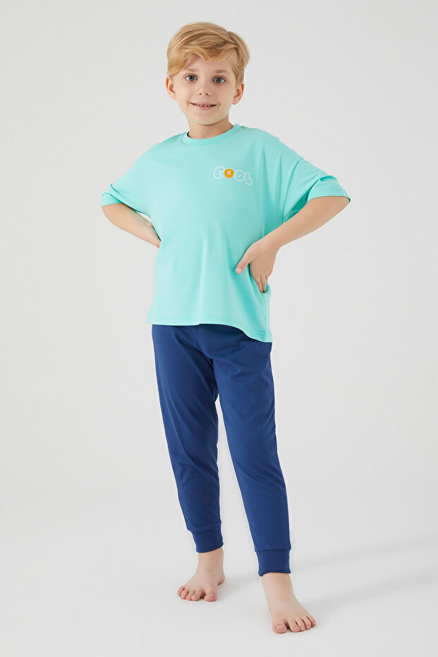 طقم بيجامة Rolypoly Cool Blue Boy بأكمام قصيرة