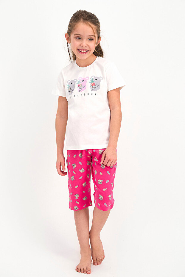 Rolypoly Pina Koala Cream Capri Suit for Girls