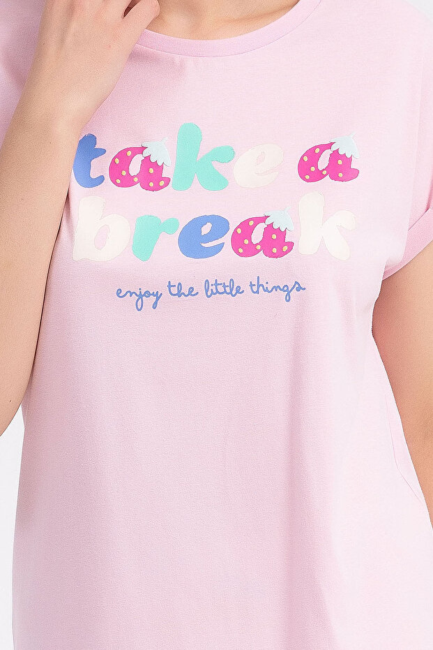 Rolypoly Kız Çocuk Pembe Şort Takım - 4